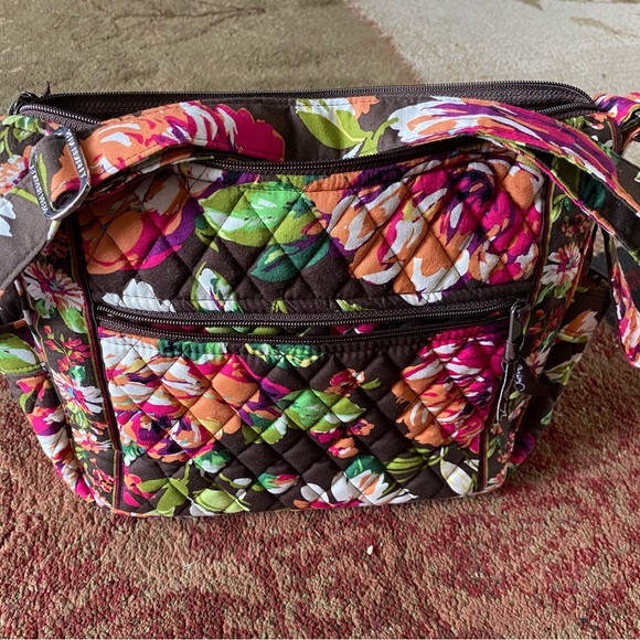 Vera Bradley Brand New Crossbody/Shoulder Bag-Brown/Orange/Green/Pink - Picture 7 of 7